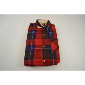 Palermo Boys 6 Cotton Flannel Shirt Red Plaid Tartan Long Sleeve NOS Vtg